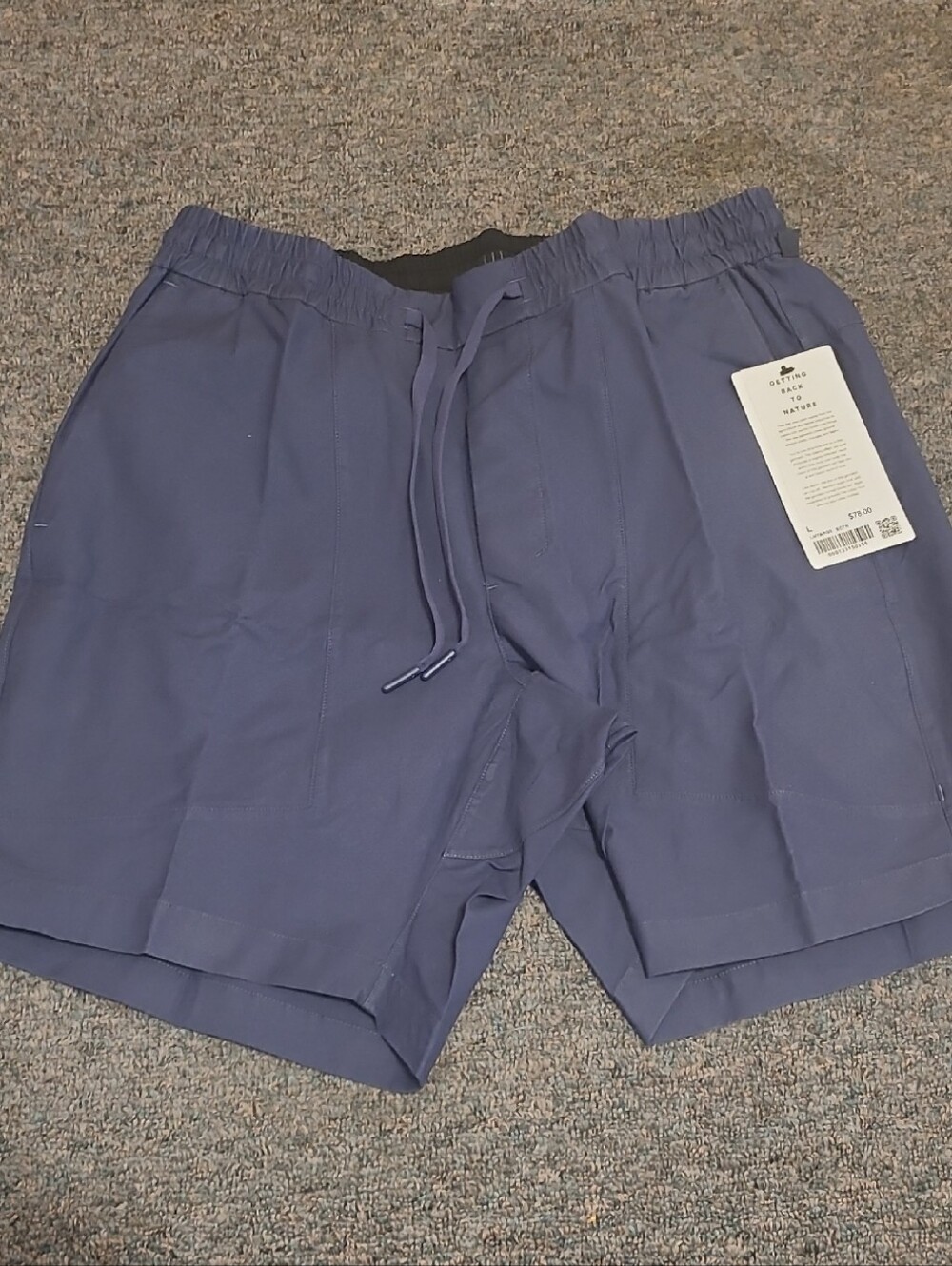 Men's LULULEMON Drawstring Performance Shorts - Navy